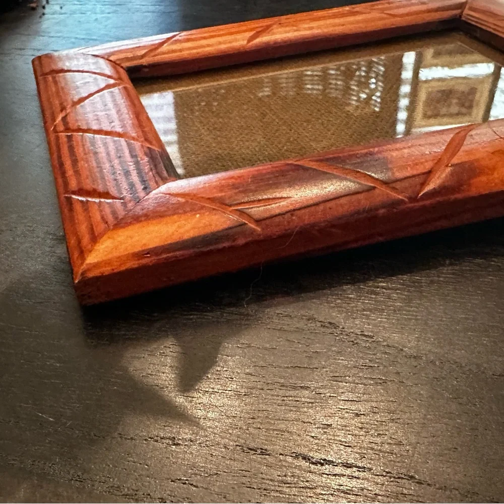 Vintage Etched Wooden Picture Frame 5x7 Rustic Farmhouse